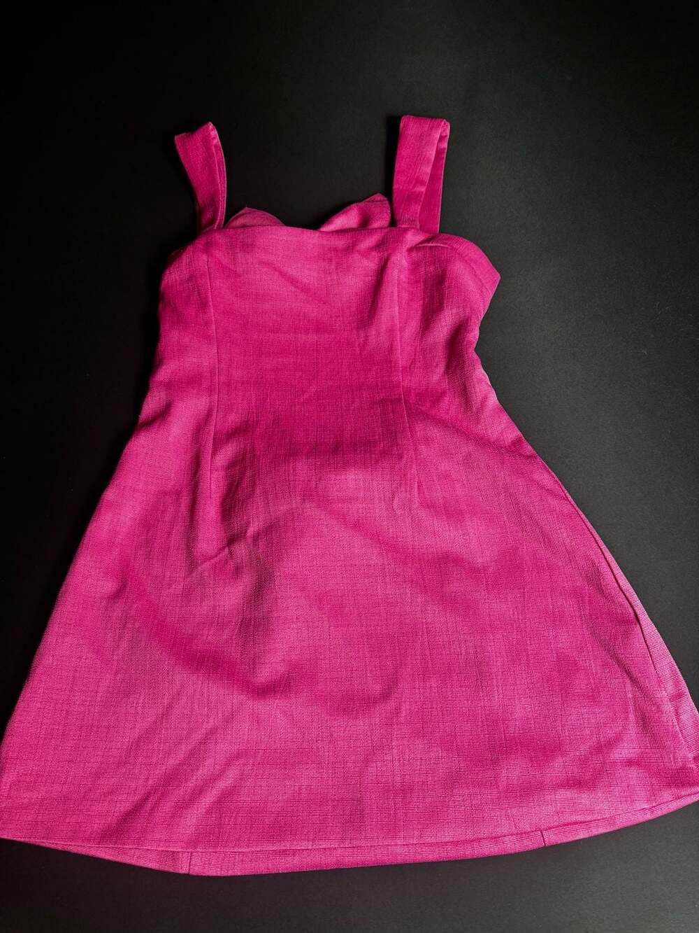 PrettyLittleThing Pink Textured Bow Back Mini Dress